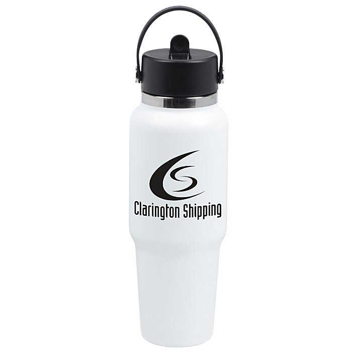 Custom Hydro Flask Wide Mouth Travel Bottle with Flex Straw Cap - 32 oz