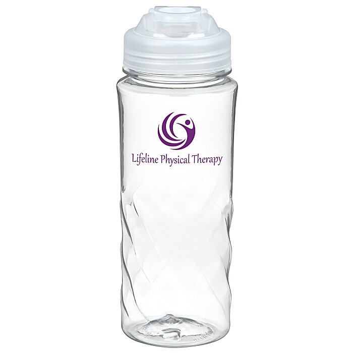 Custom Refresh Captivate Water Bottle with Flip Lid - 20 oz - Clear