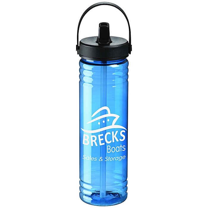 Custom Halcyon Water Bottle with Folding Flip Straw Lid - 24 oz.
