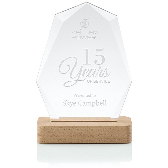 Custom Babylon Starfire Glass Award - 7 1\u0026#047;2 inches
