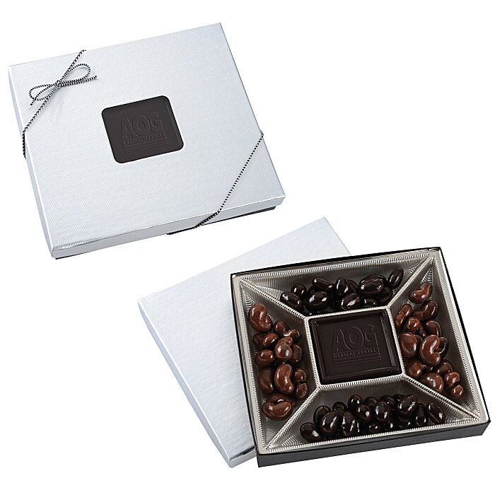 Custom Small Treat Mix - Silver Box - Dark Chocolate Bar