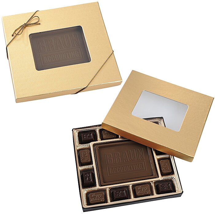 Custom Chocolate Bites - 12-Piece - Gold Box