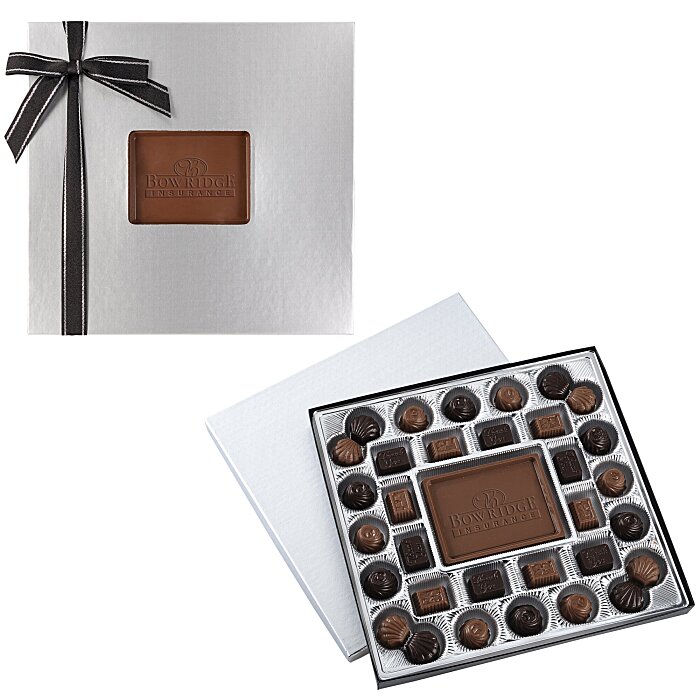 Custom Chocolate Bites - 32-Piece - Silver Box