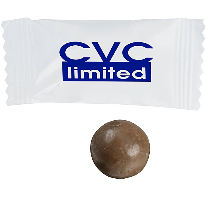 Custom Chocolate Caramel Bites - White Wrapper