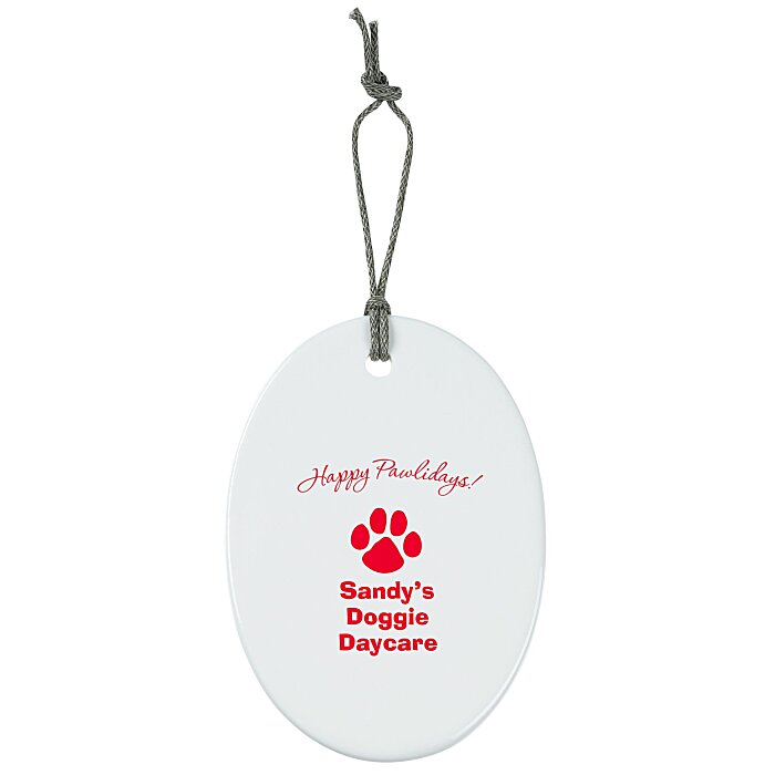 Custom Ceramic Ornament - Oval