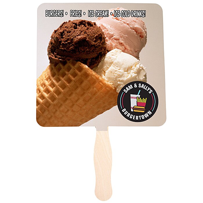 Custom Hand Fan - Square - Full Colour