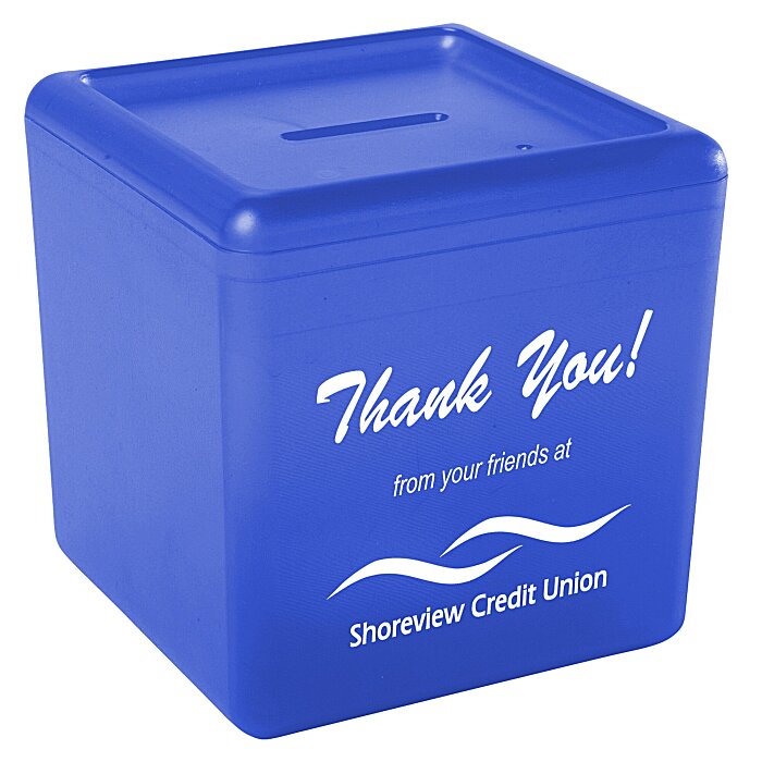 Custom Cash Cube Bank - Translucent