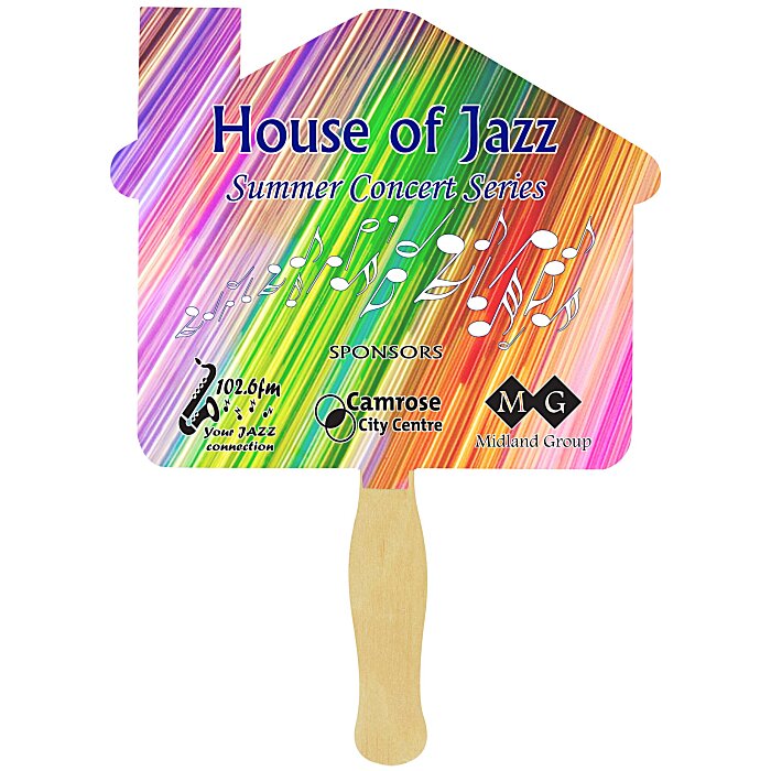 Custom Hand Fan - House - Full Colour
