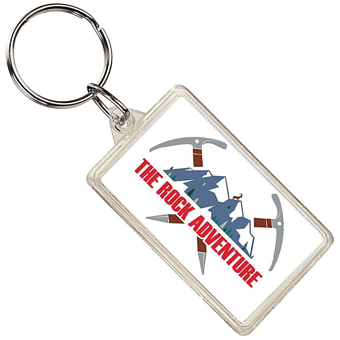 Custom Crystal Acrylic Keychain - Rectangle