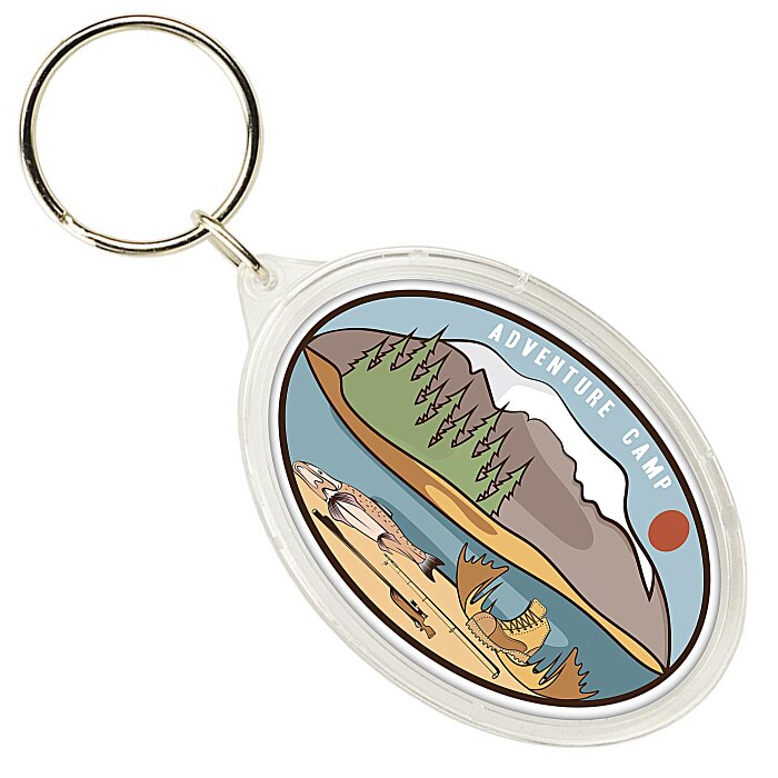 Custom Crystal Acrylic Keychain - Oval