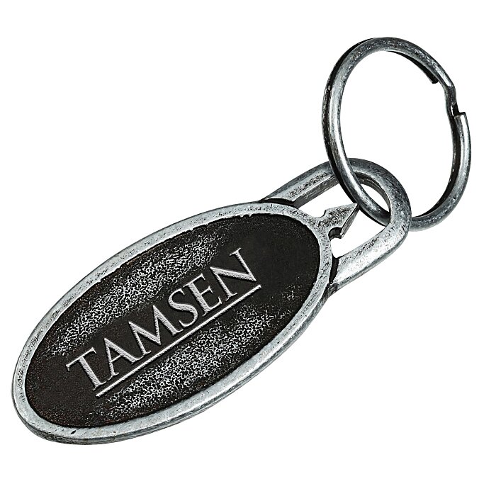 Custom Nail Friendly Econo Metal Keychain - Oval