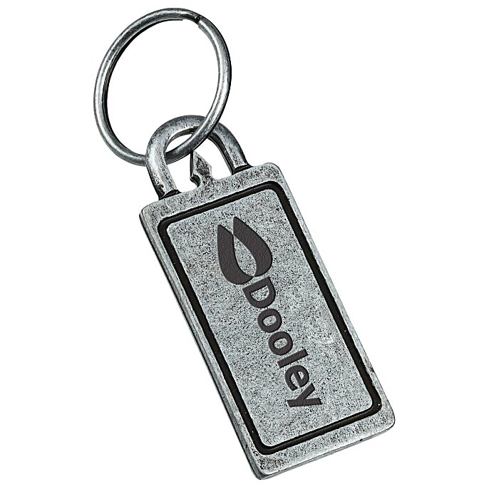 Custom Nail Friendly Econo Metal Keychain - Rectangle