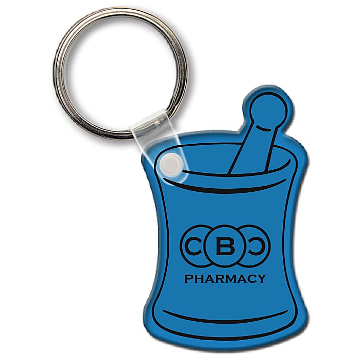 Custom Mortar & Pestle Soft Keychain - Translucent