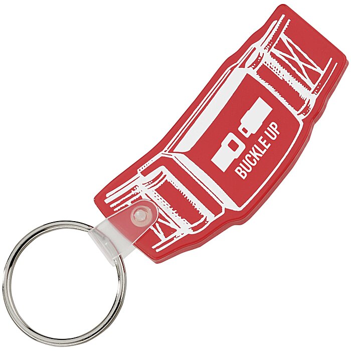 Custom Safety Belt Soft Keychain - Translucent