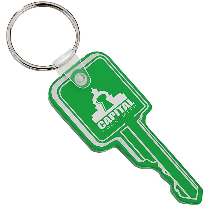 Custom Square Head Key Soft Keychain - Translucent