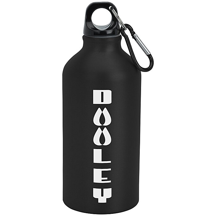 Custom Aluminum Water Bottle with Carabiner - 16 oz - Matte - 24 hr