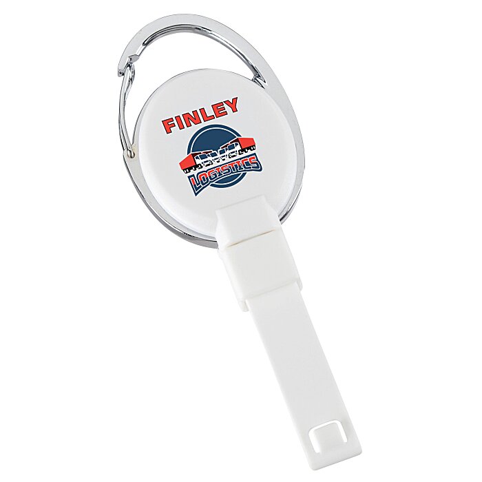 Custom Replay Carabiner Retractable Badge Holder with Slip Clip - Opaque- Full Colour