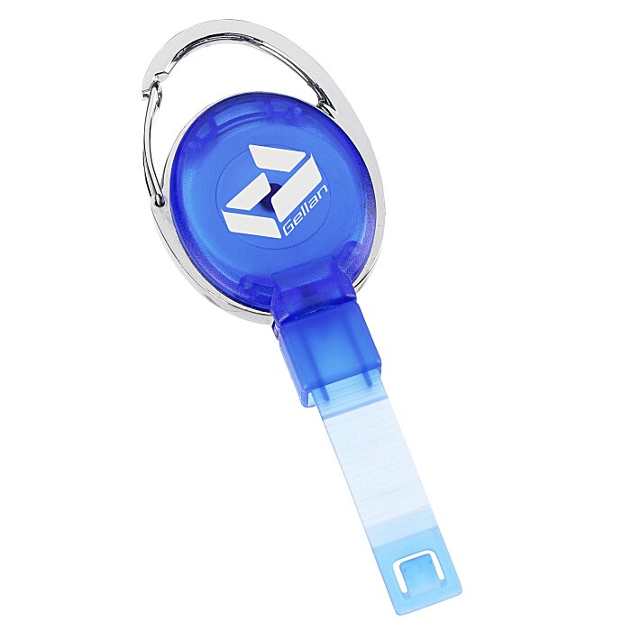 Custom Replay Carabiner Retractable Badge Holder with Slip Clip - Translucent