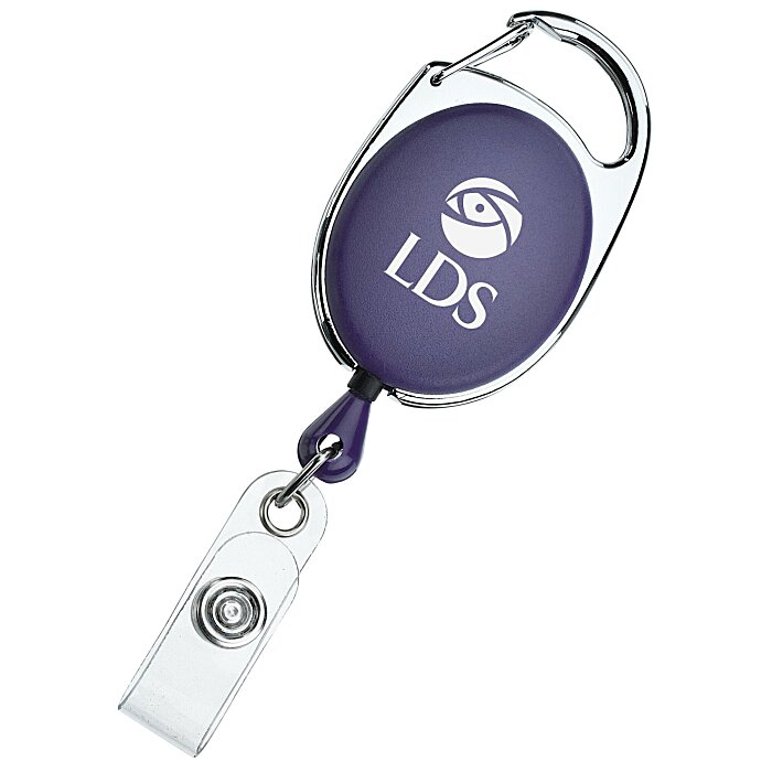 Custom Clip-On Retractable Badge Holder with Slide Clip - Opaque