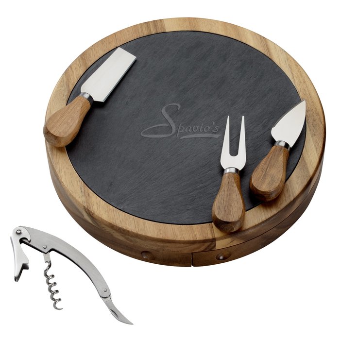 Custom Normandy Swivel Base Cheese and Wine Set
