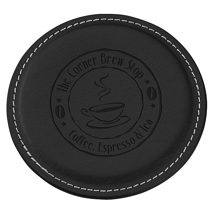 Custom Vintage Round Leatherette Coaster
