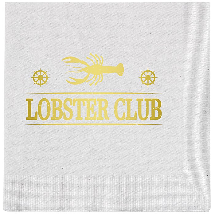 Custom Beverage Napkin - 1-ply - White - Foil
