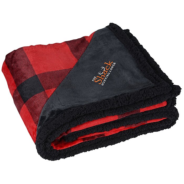 Custom Field & Co. Buffalo Plaid Sherpa Blanket