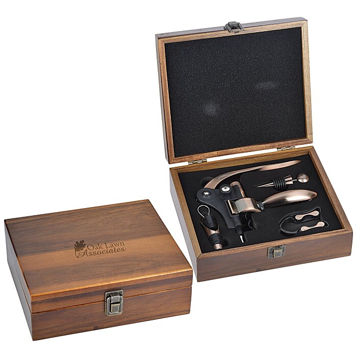 Custom Graze Wood and Metal Wine Set