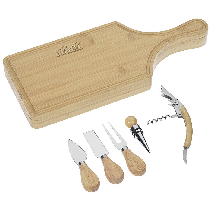 Custom 6-Piece Bamboo Wine & Cheese Board