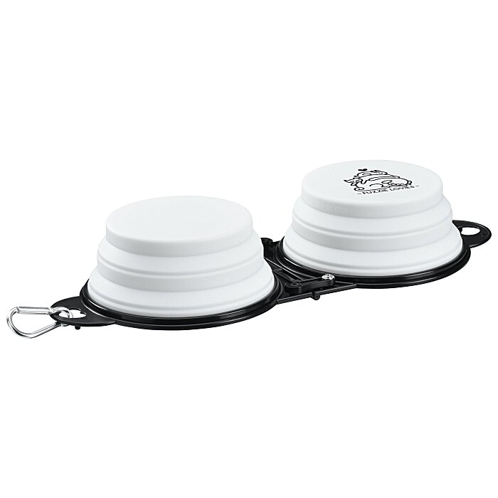 Custom Tag Along Dual Collapsible Pet Bowl