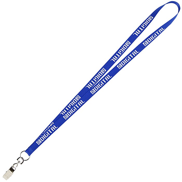Custom Value Lanyard - 1/2 inch - Metal Bulldog Clip