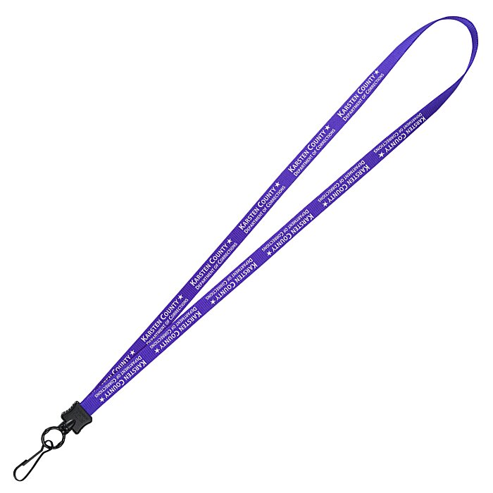 Custom Smooth Nylon Lanyard - 1/2 inch - 36 inches - Metal Swivel Snap Hook