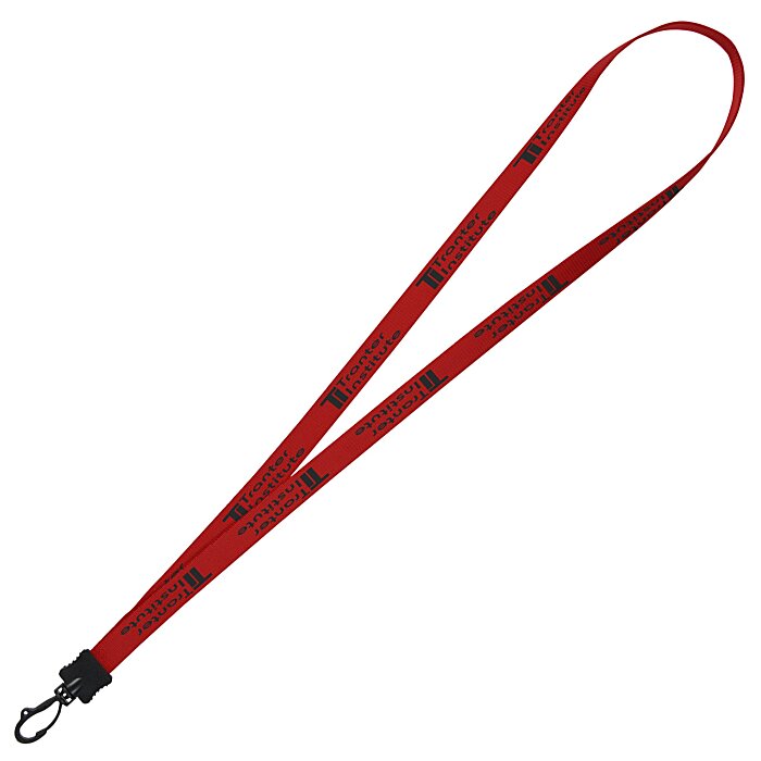 Custom Smooth Nylon Lanyard - 1/2 inch - 32 inches - Plastic Swivel Snap Hook