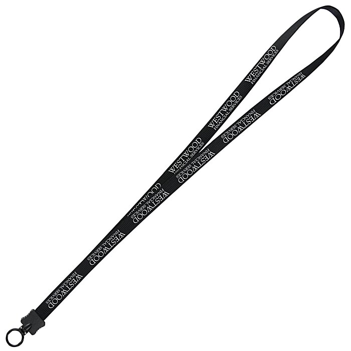 Custom Smooth Nylon Lanyard - 1/2 inch - 36 inches - Plastic O-Ring
