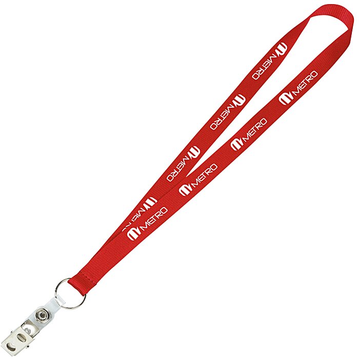 Custom Value Lanyard - 3/4 inch - Snap with Metal Bulldog Clip