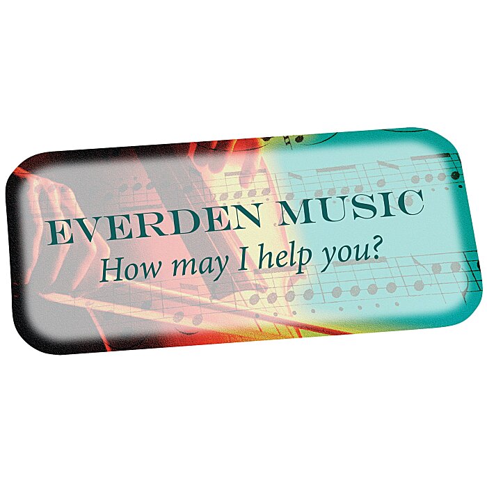 Custom Full Colour Name Badge - Rectangle - Magnet