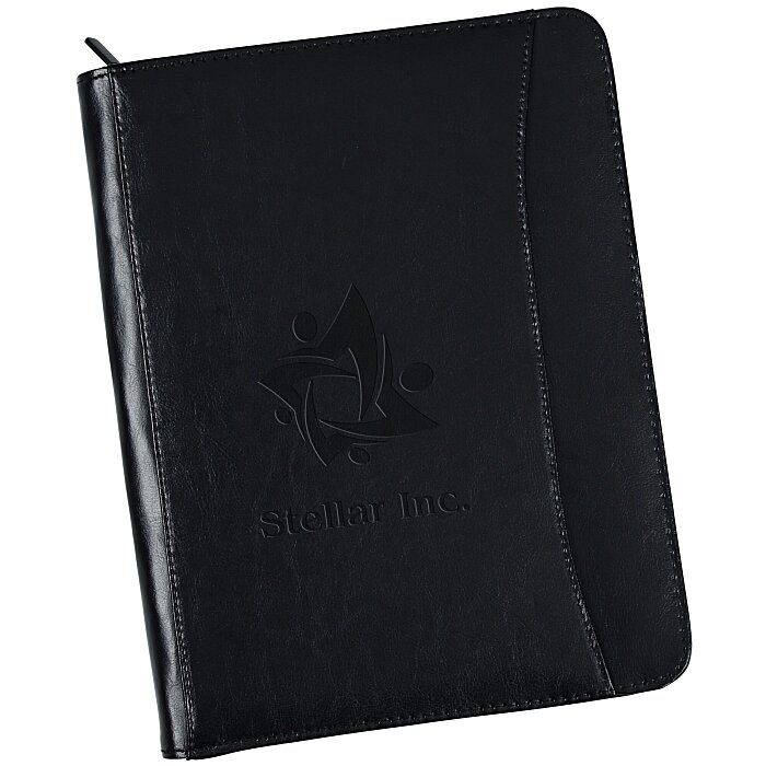 Custom Zippered Portfolio - Leather