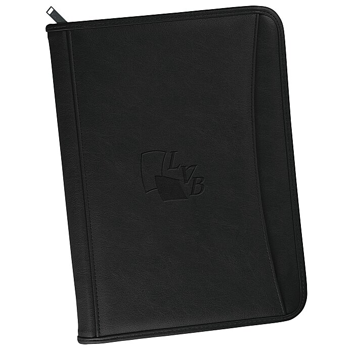 Custom Zippered Vinyl Portfolio - Debossed