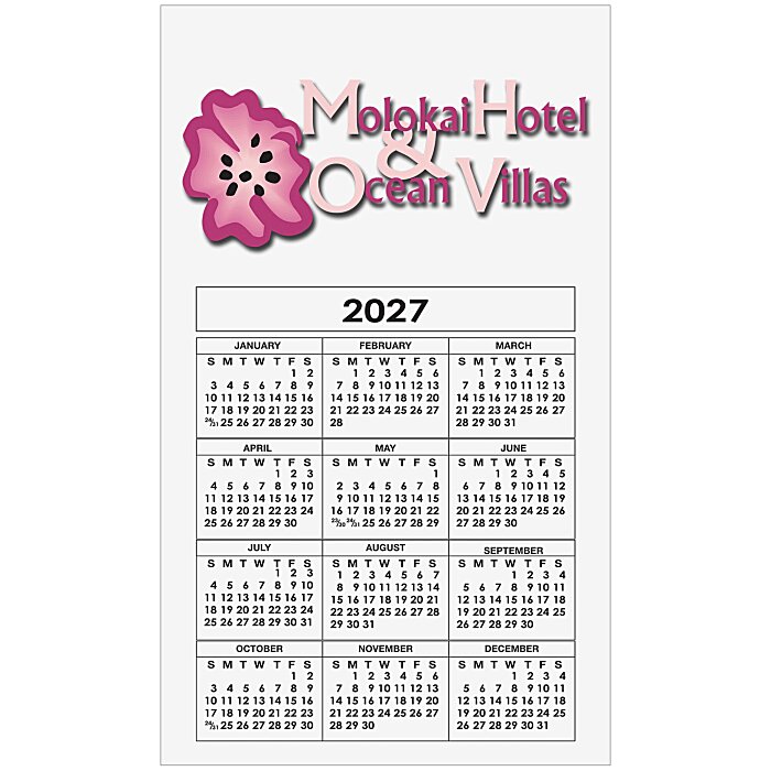 Custom Calendar Magnet - Medium - White