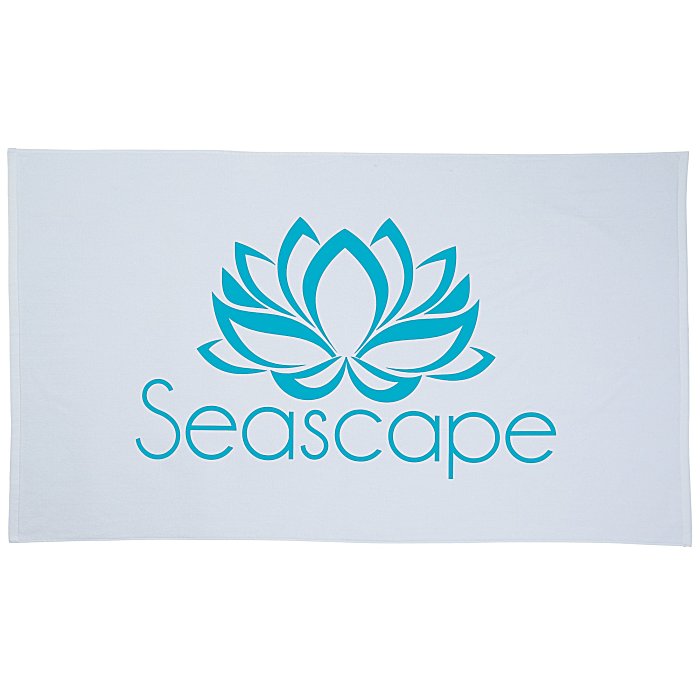 Custom Oversize Velour Beach Towel - White