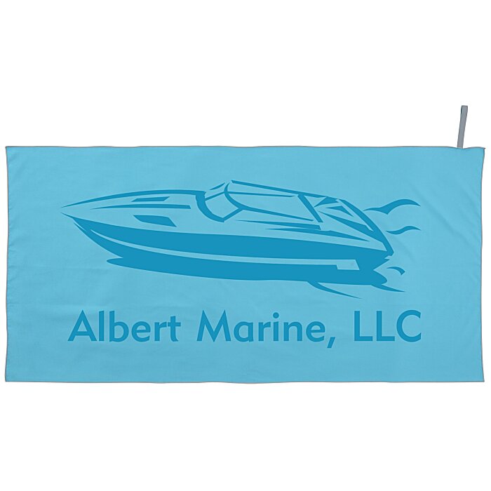 Custom Quick Dry Suede Beach Towel with Carry Strap