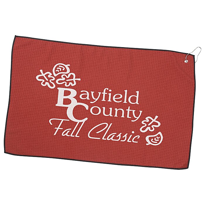 Custom Waffle Knit Golf Towel - 16