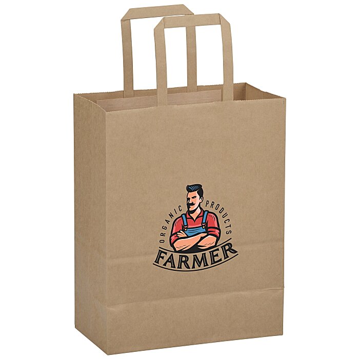 Custom Flat Handle Full Colour Paper Bag - 10-1/2