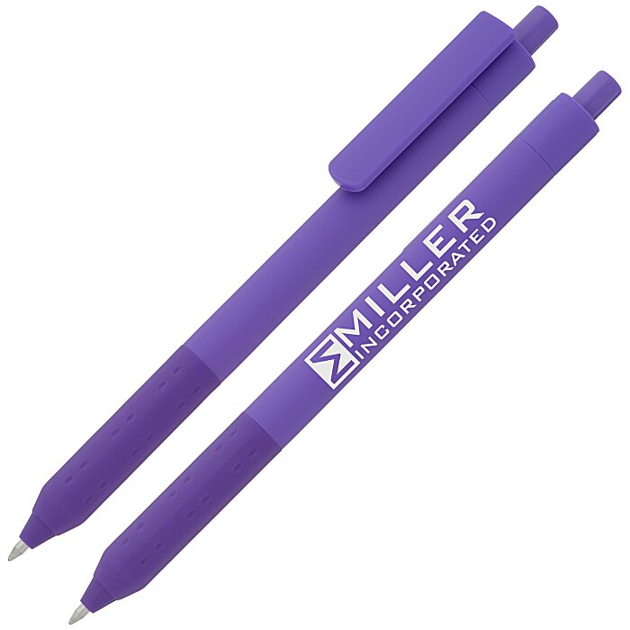 Custom Alamo XL Clip Soft Touch Gel Pen - Neon