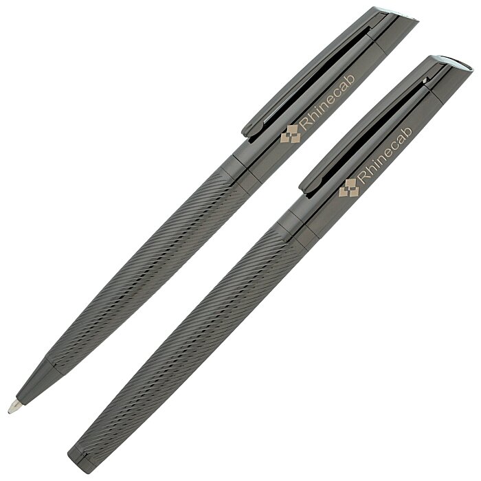Custom Ridgerton Twist Metal Pen and Rollerball Pen Set