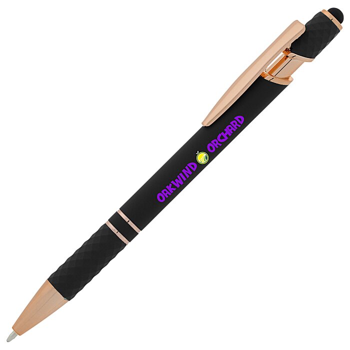 Custom Rita Soft Touch Facet Stylus Metal Pen - Full Colour