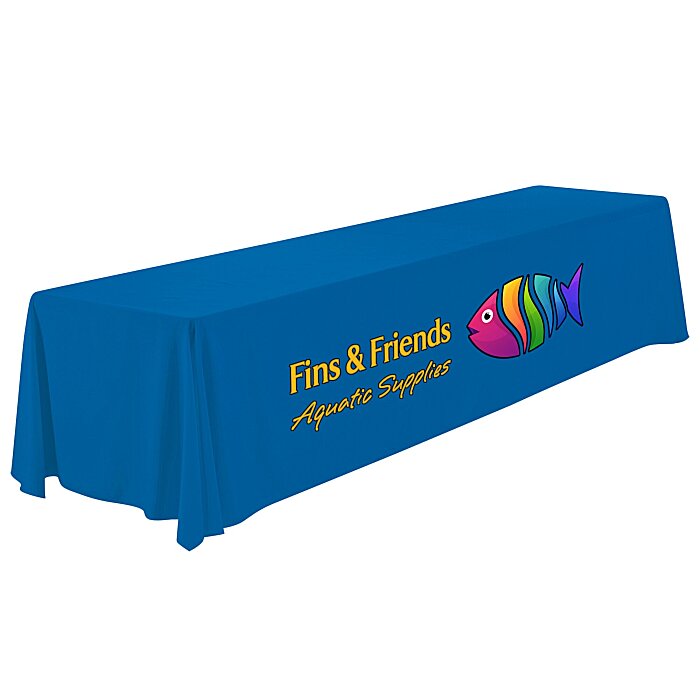 Custom Serged Open-Back Polyester Table Throw - 12 feet
