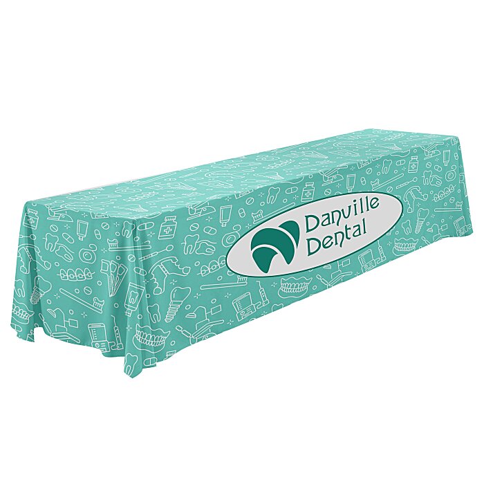 Custom Serged Open-Back Polyester Table Throw - 12 feet - Full Colour