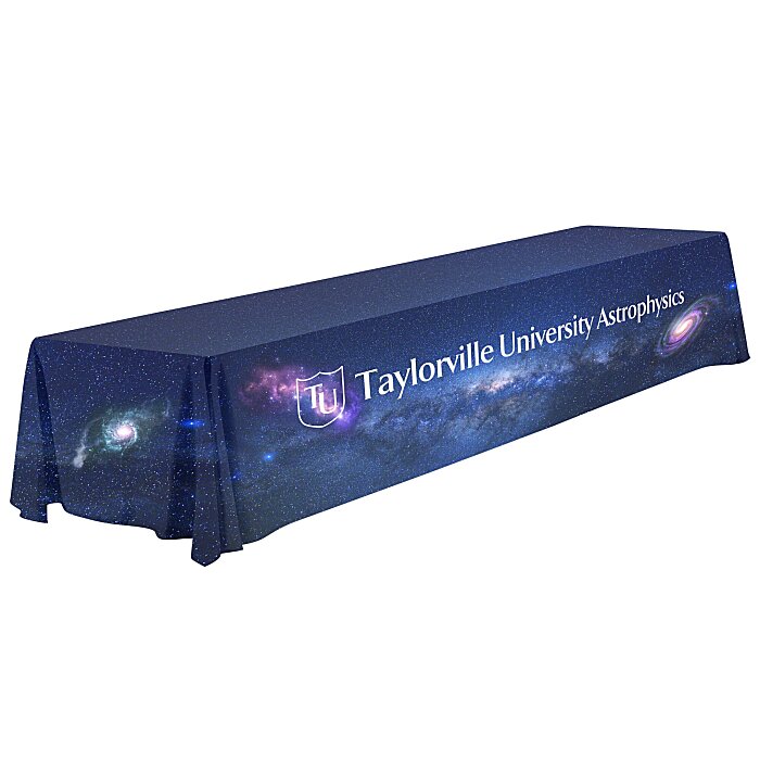 Custom Serged Open-Back Polyester Table Throw - 16 feet - Full Colour
