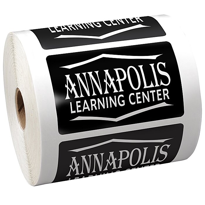 Custom Lapel Sticker by the Roll - Rectangle - 3-1/2
